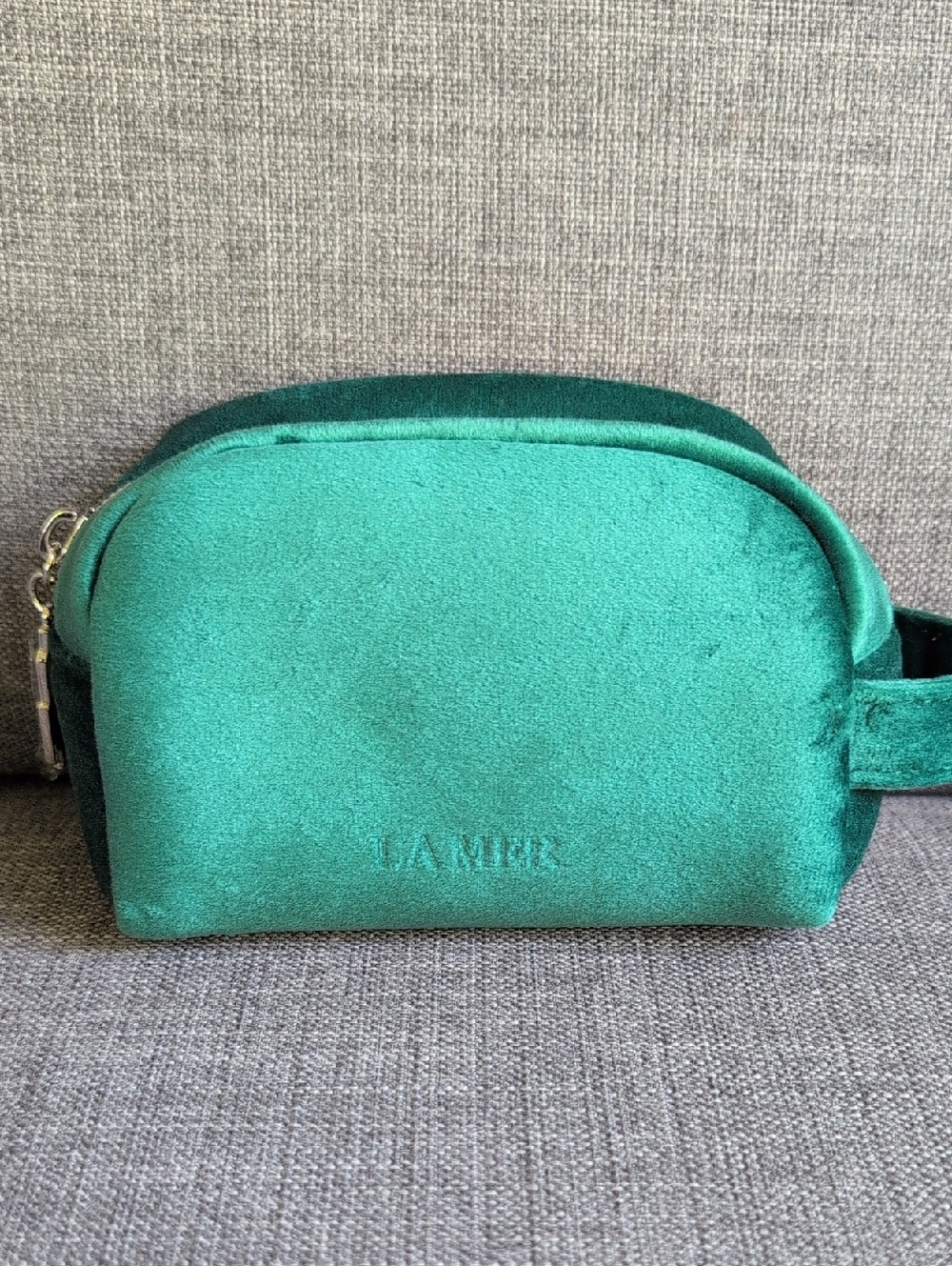 La Mer Emerald Green Velvet Cosmetic Case